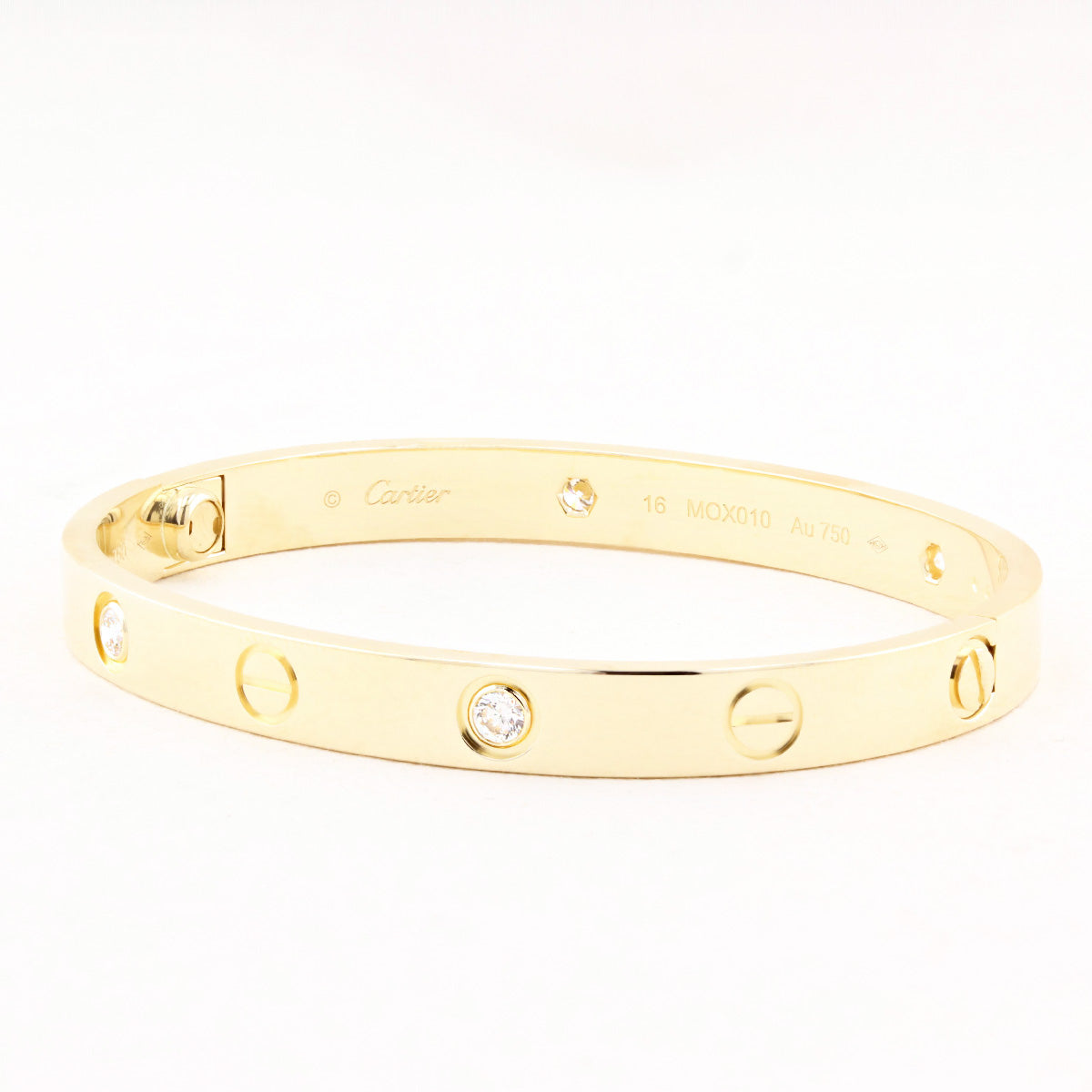 Cartier Yellow Gold Diamond Love Bracelet - Size 16