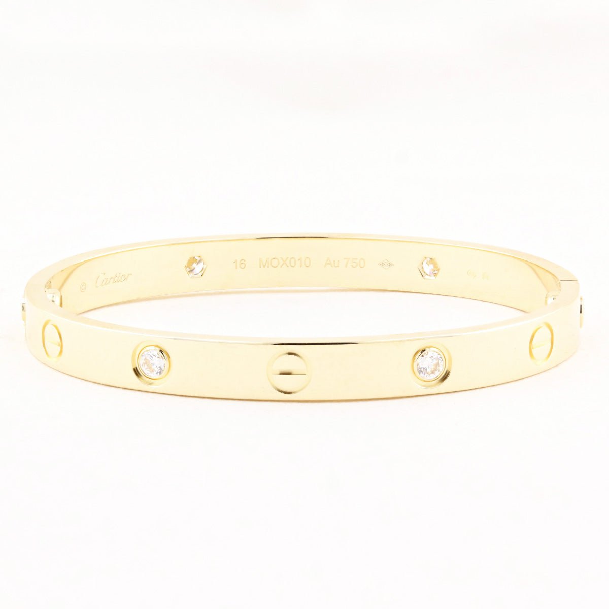 Cartier Yellow Gold Diamond Love Bracelet - Size 16