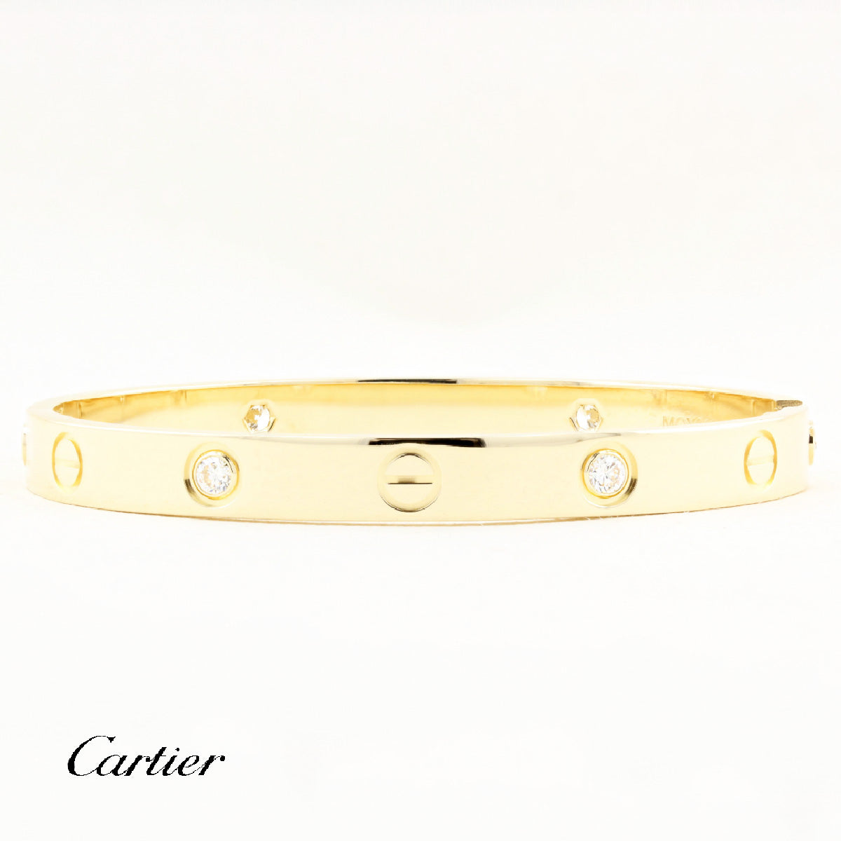Cartier Yellow Gold Diamond Love Bracelet - Size 16