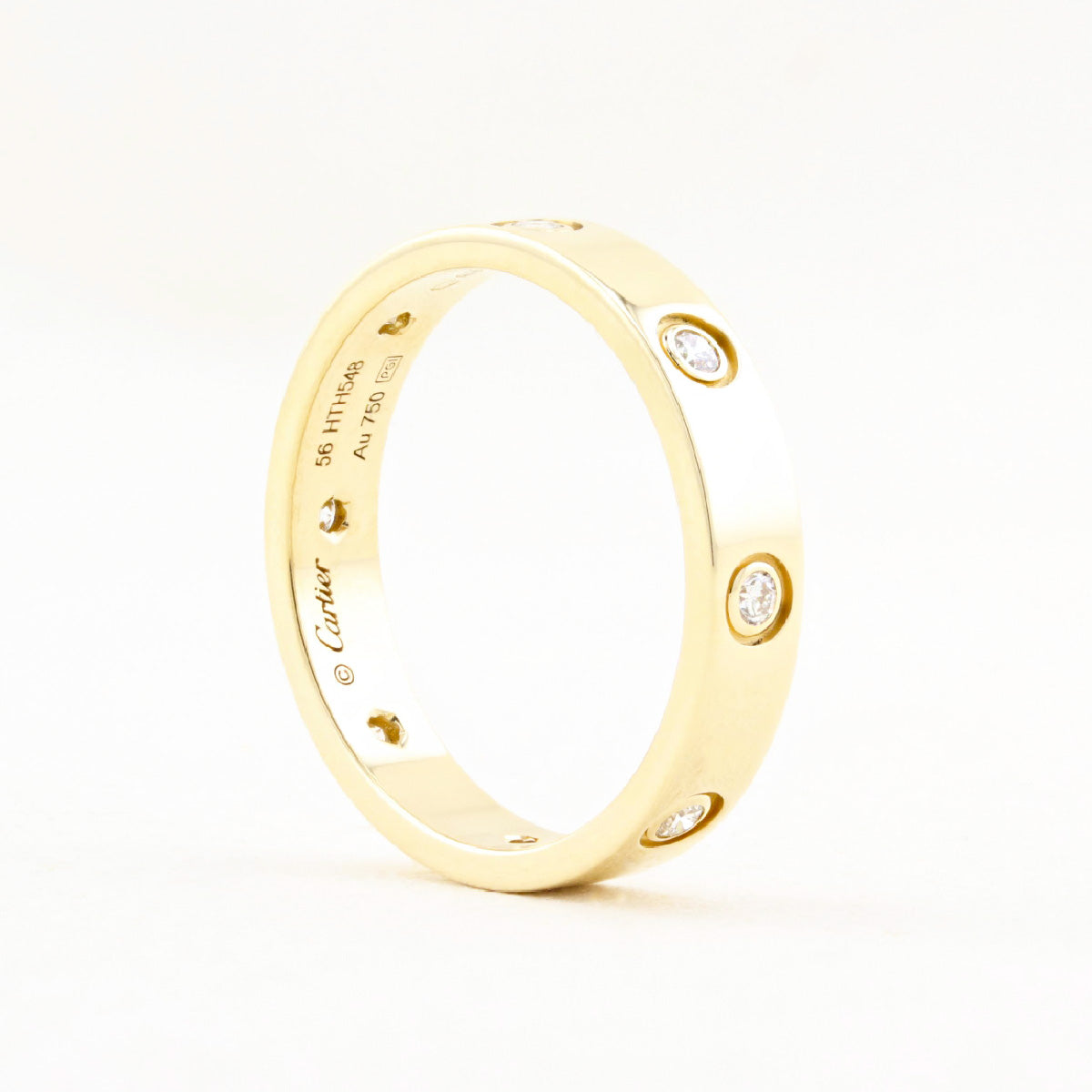 Cartier Yellow Gold Eight Diamond SM Love Ring - Size 56