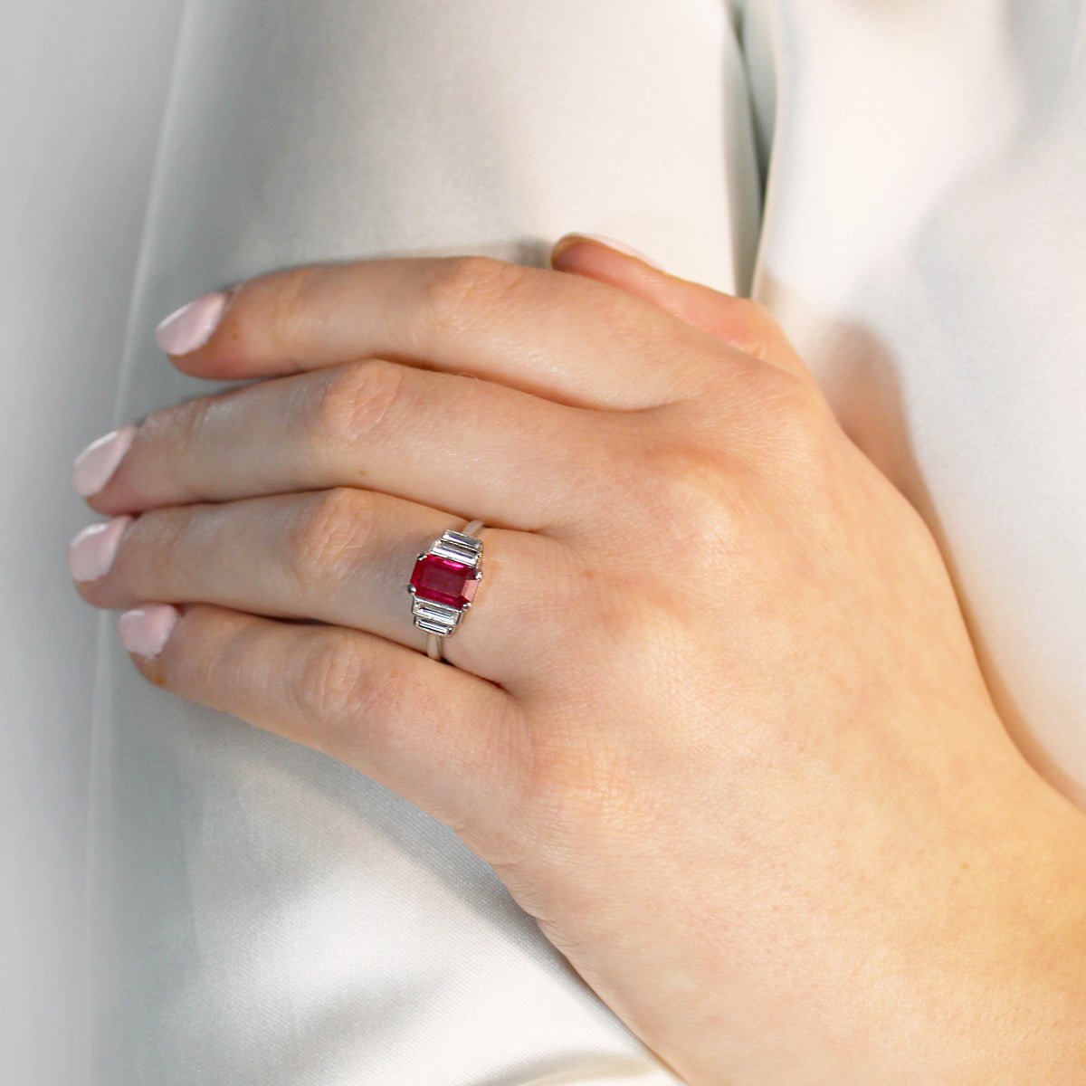 Art-Deco Burma Ruby & Diamond Ring