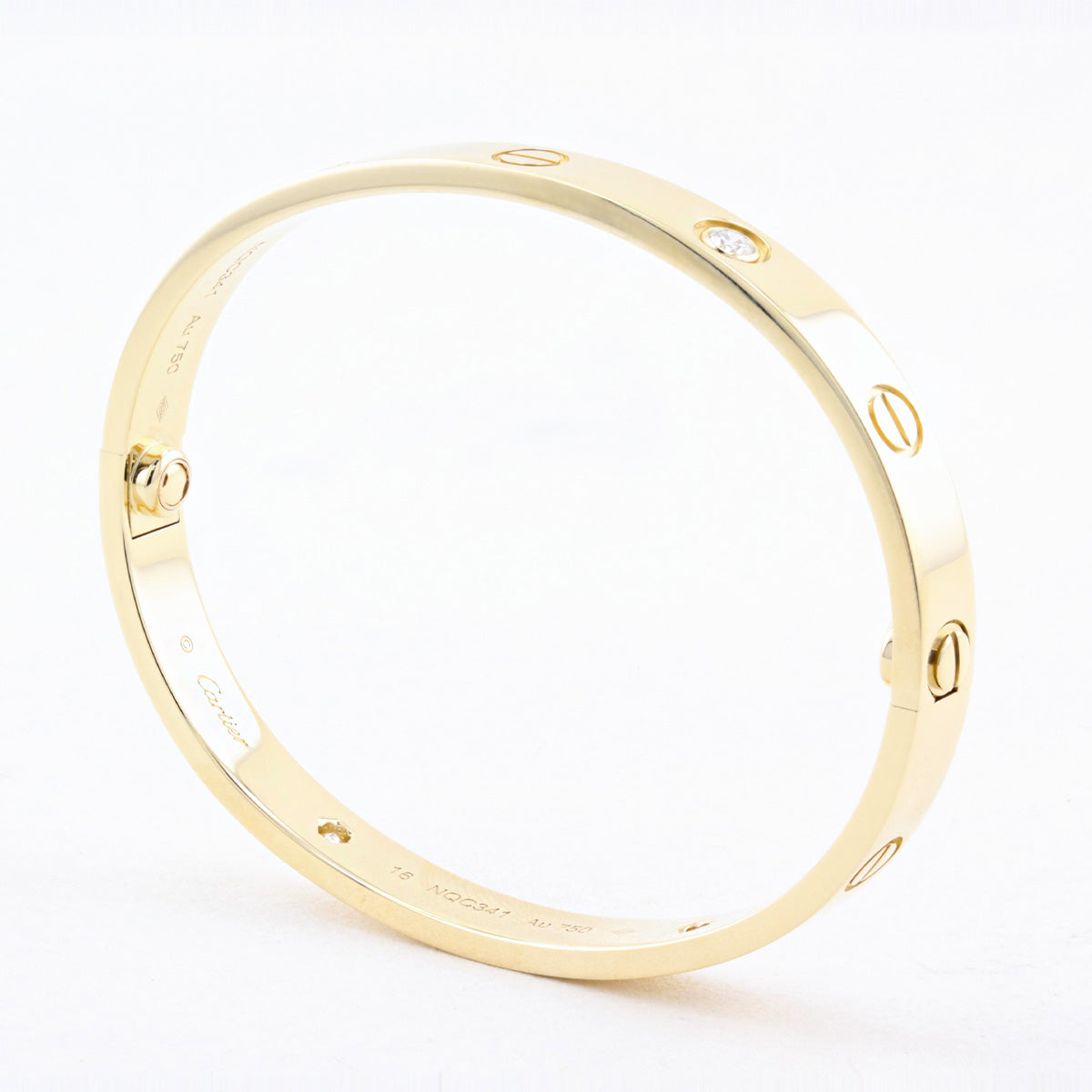 Cartier Yellow Gold Diamond Love Bracelet - Size 16