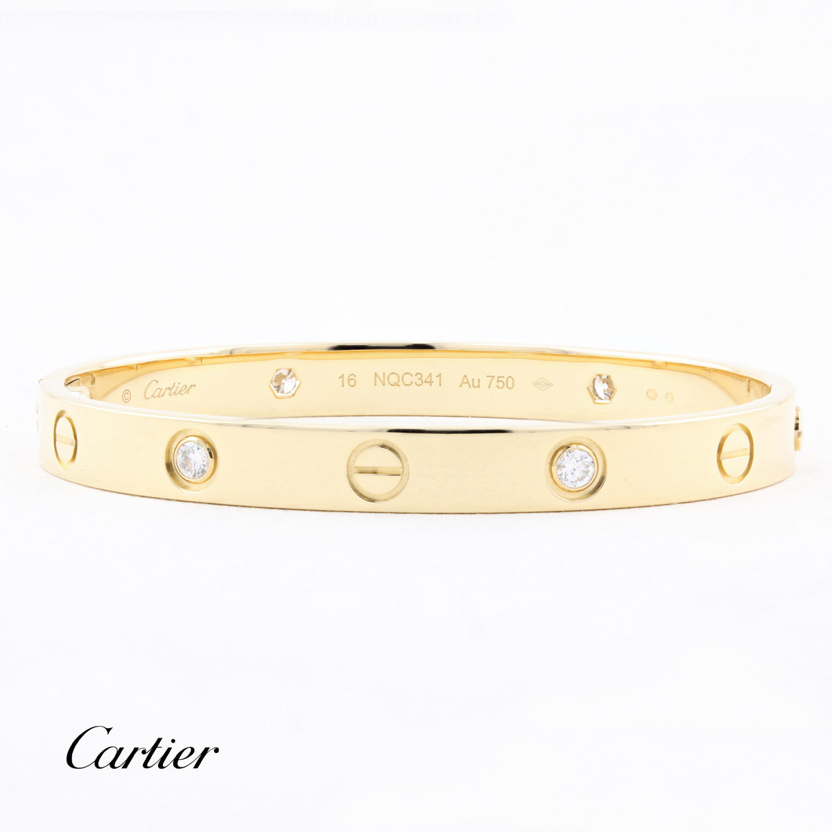 Cartier Yellow Gold Diamond Love Bracelet - Size 16