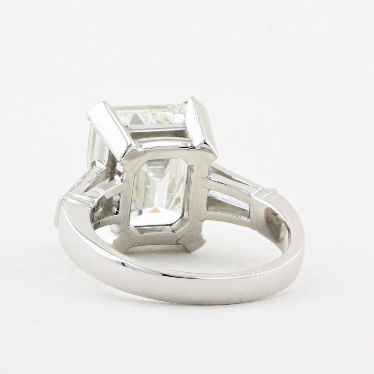 7.21ct Emerald Cut Diamond Ring with Tapered Baguettes