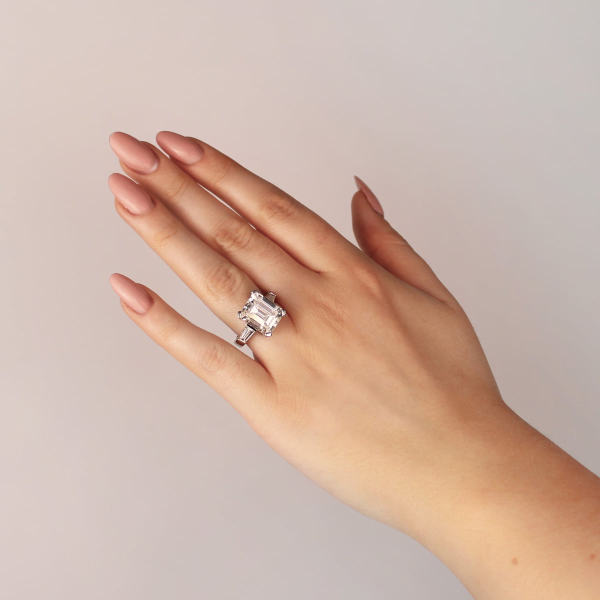 7.21ct Emerald Cut Diamond Engagement Ring