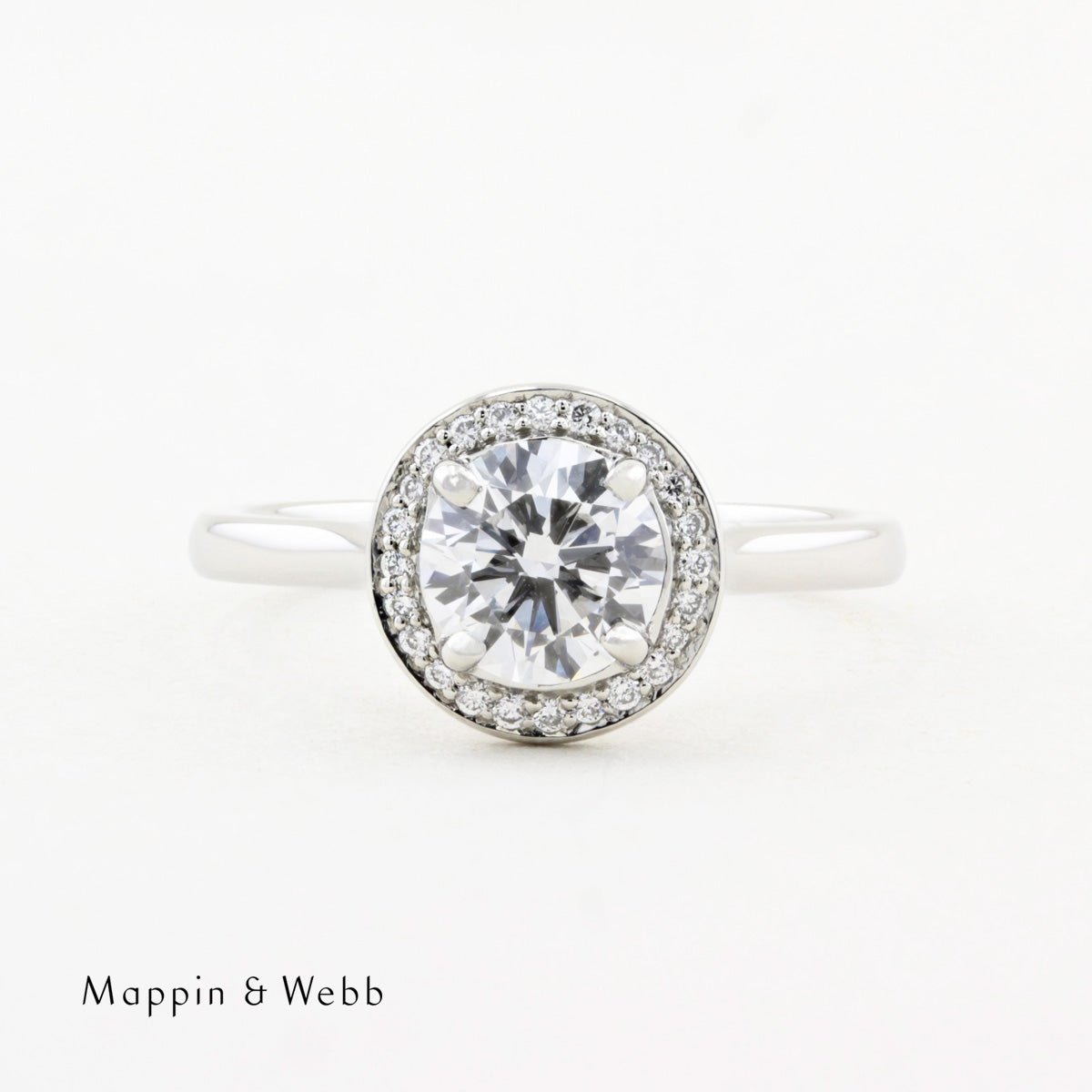 Mappin & Webb 1.01ct Diamond Halo Engagement Ring
