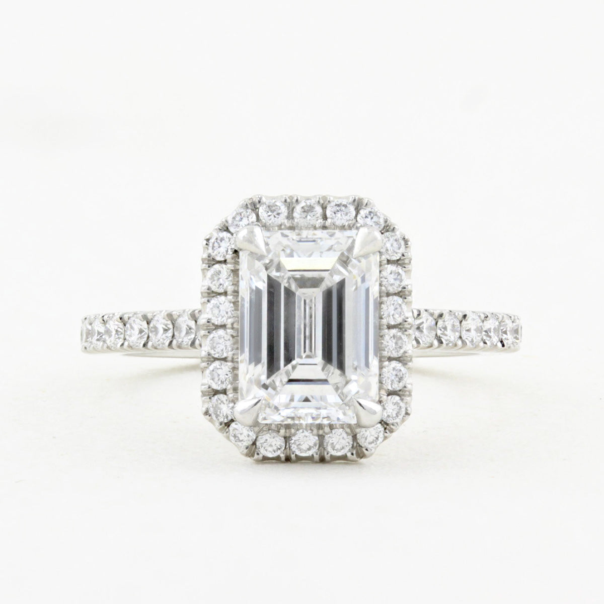 1.51ct Emerald Cut Diamond Cluster Ring