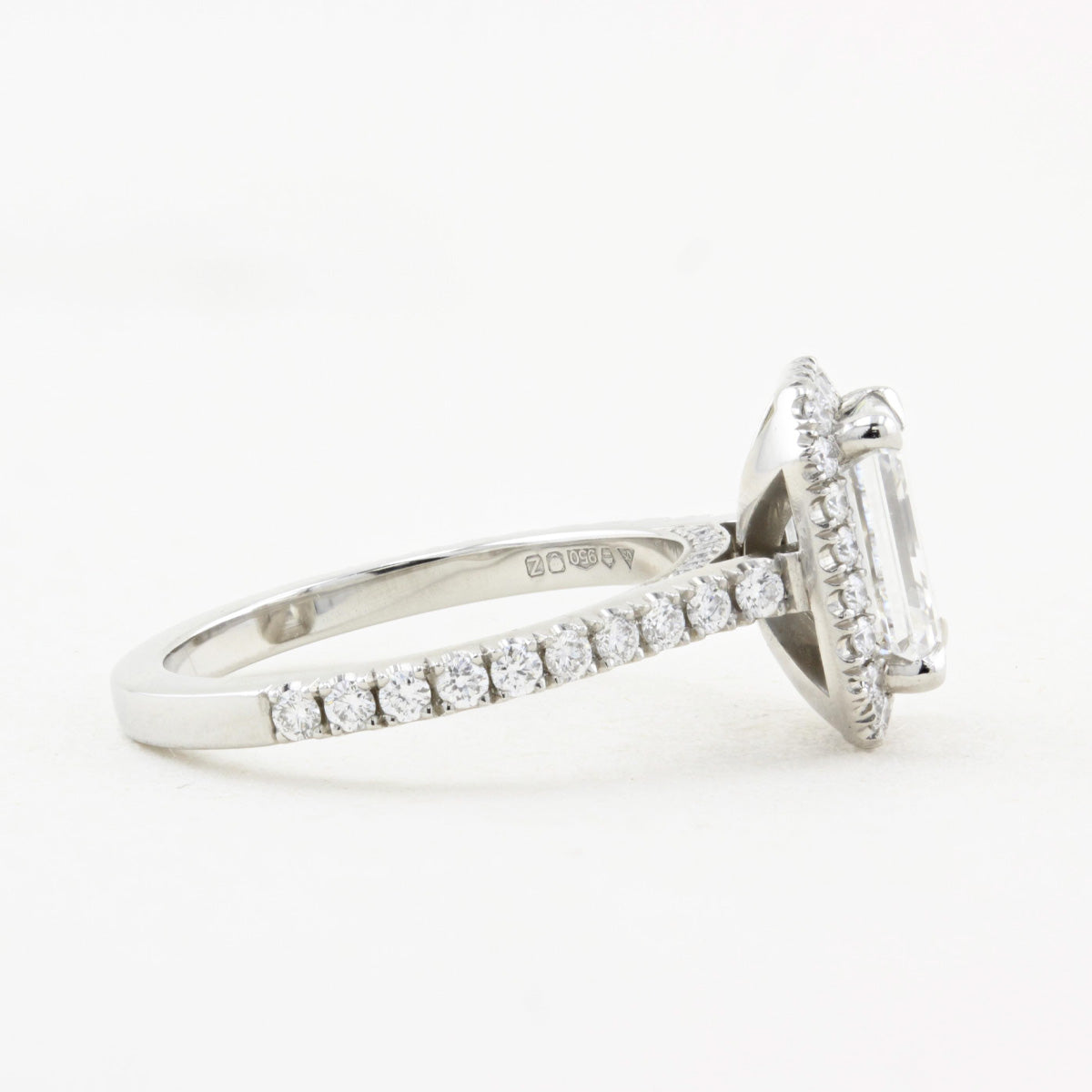 1.51ct Emerald Cut Diamond Cluster Ring