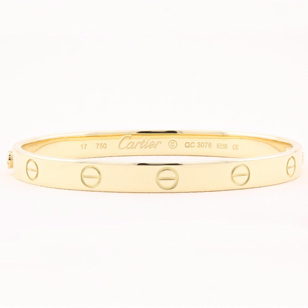 Cartier Classic Yellow Gold Love Bracelet - Size 17
