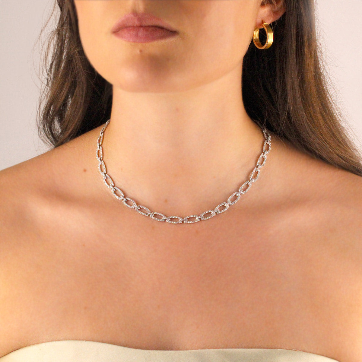 Mappin & Webb Diamond Link Necklace