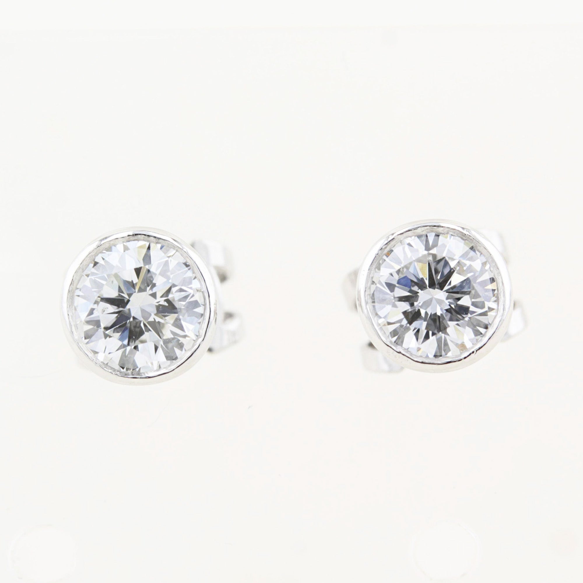 1.00ct Diamond Rubover Stud Earrings