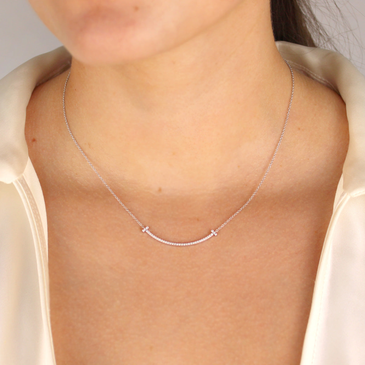 Tiffany & Co. T Diamond Smile Necklace