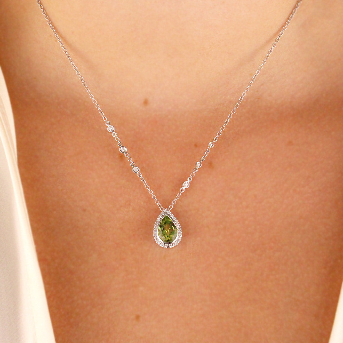 Mappin & Webb Peridot and Diamond Necklace