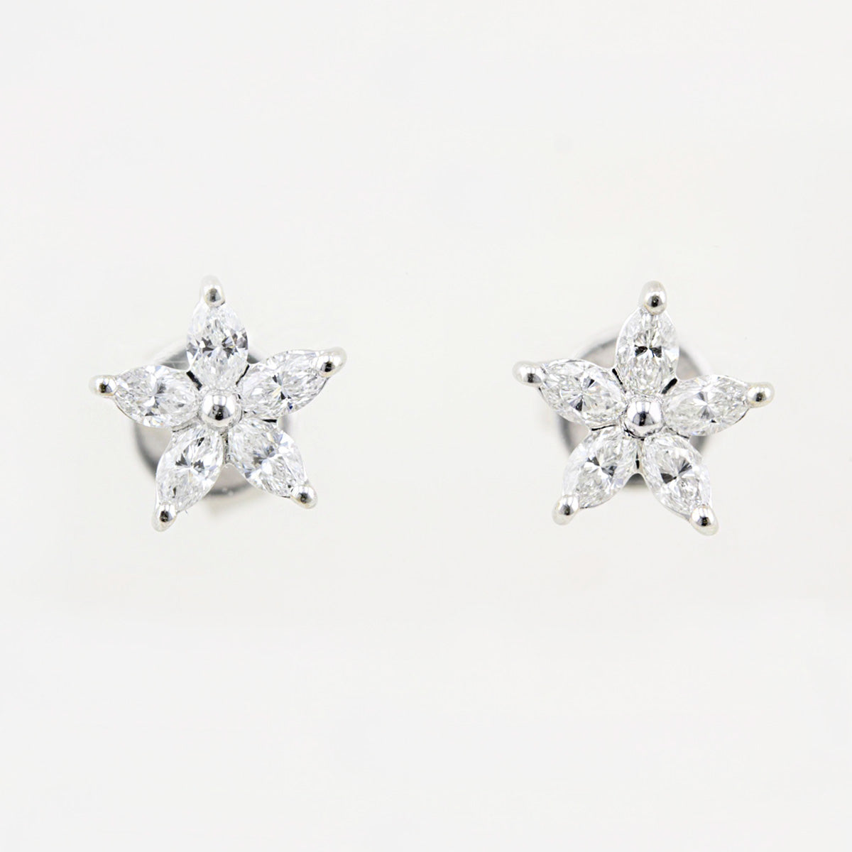 0.50ct Marquise Diamond Flower Stud Earrings