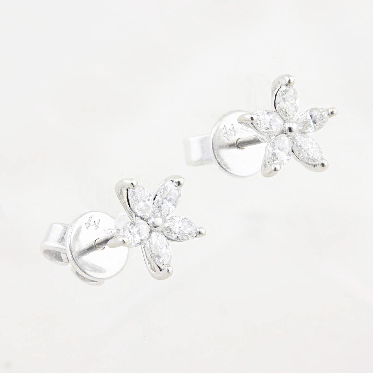 0.50ct Marquise Diamond Flower Stud Earrings