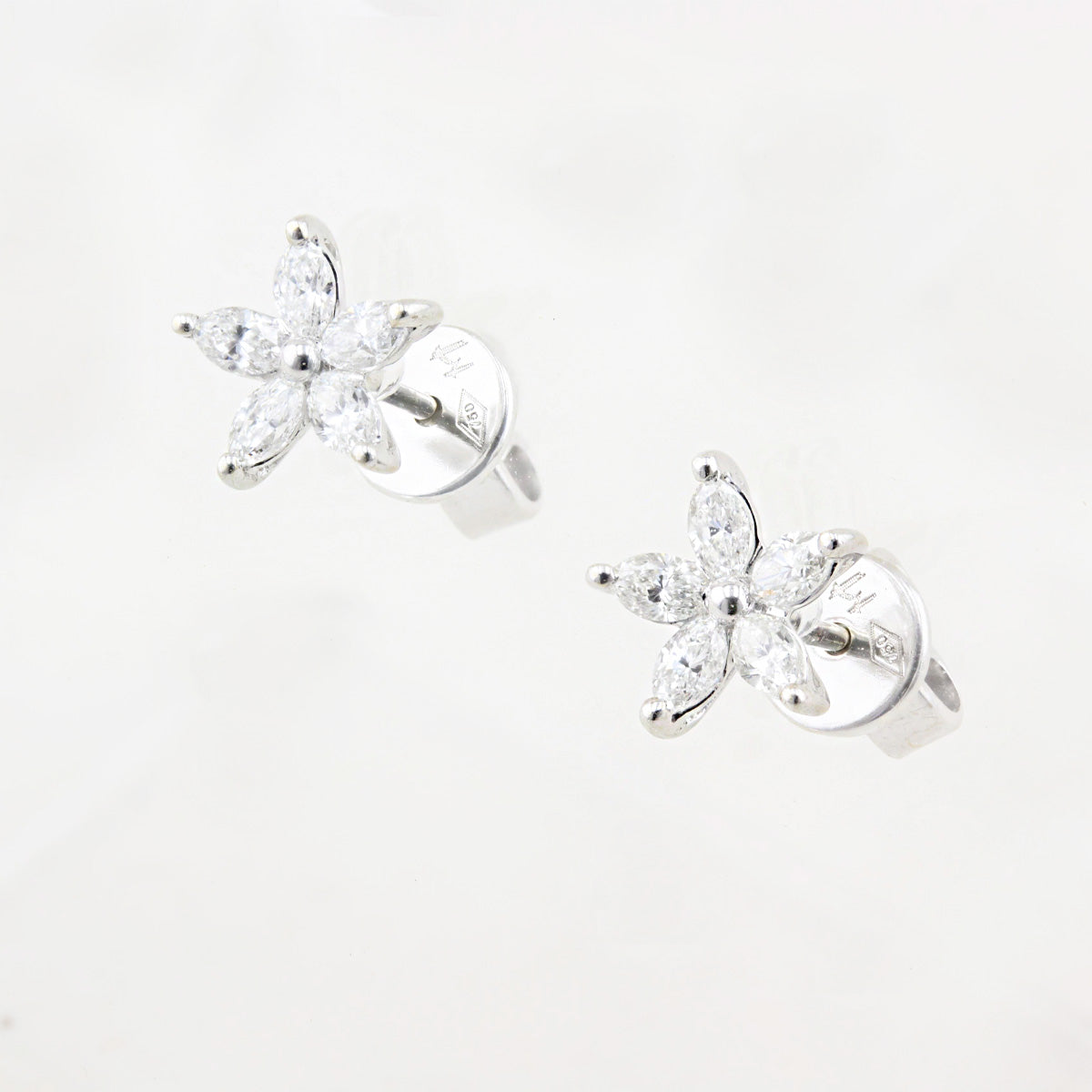 0.50ct Marquise Diamond Flower Stud Earrings