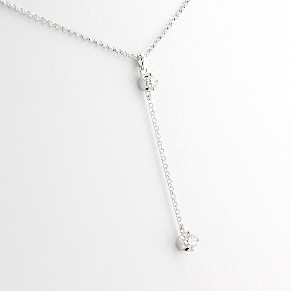 David Morris Diamond Drop Pendant Necklace