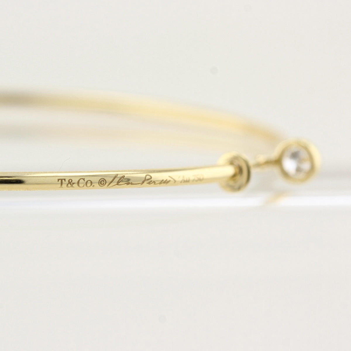 Tiffany Elsa Peretti Yellow Gold Diamond Hoop Earrings