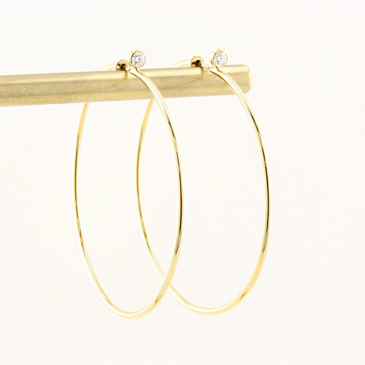 Tiffany Elsa Peretti Yellow Gold Diamond Hoop Earrings