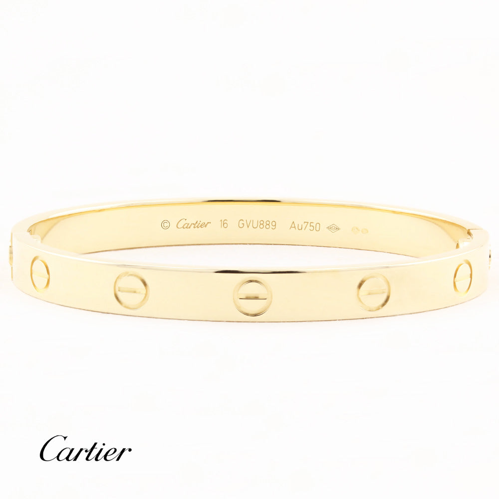 Cartier Classic Yellow Gold Love Bracelet - Size 16