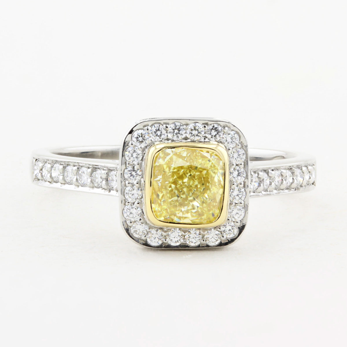 Yellow Diamond Cluster Ring