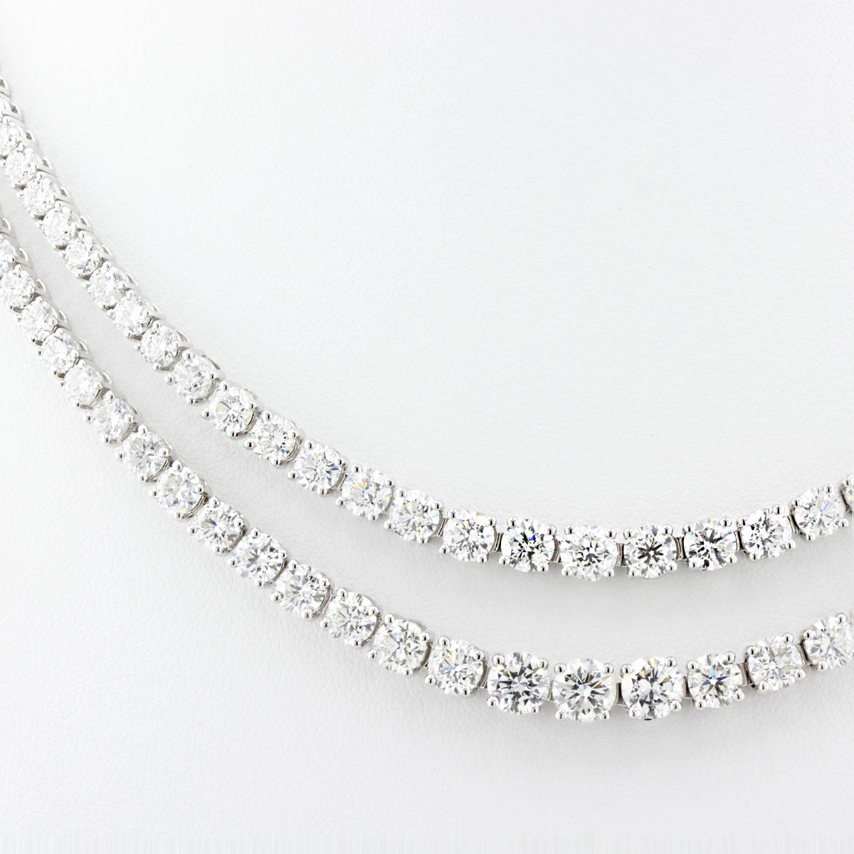 22ct Double Row Diamond Line Rivière Necklace