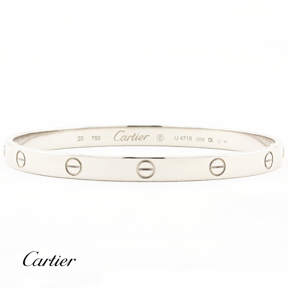 Cartier Classic White Gold Love Bracelet - Size 20