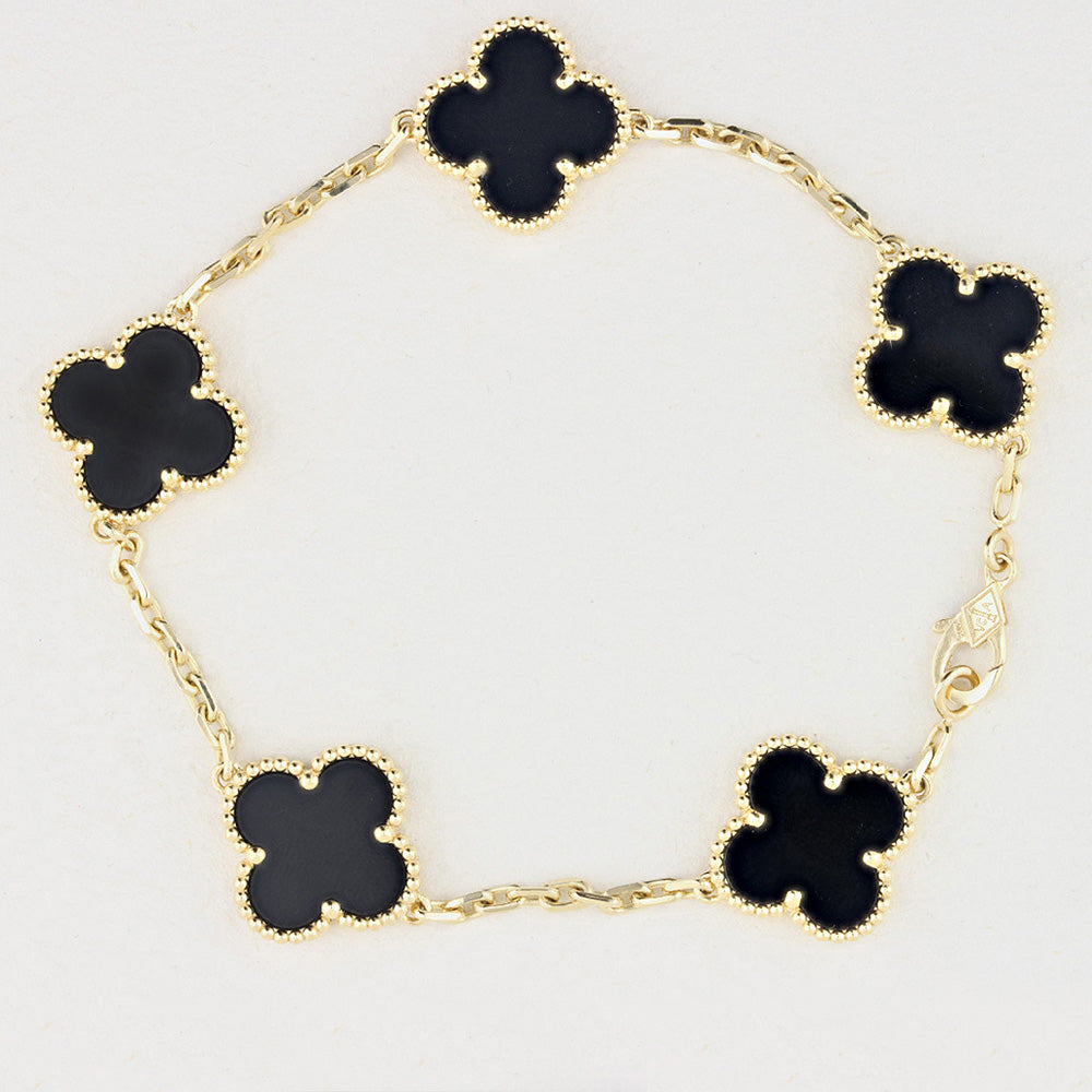 Van Cleef & Arpels Onyx Alhambra Bracelet
