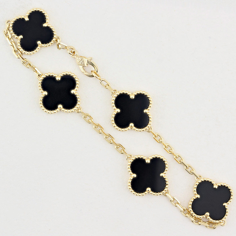 Van Cleef & Arpels Onyx Alhambra Bracelet