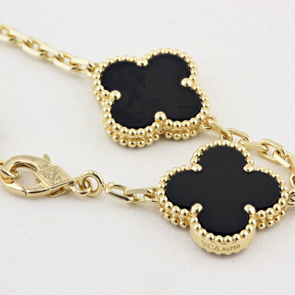Van Cleef & Arpels Onyx Alhambra Bracelet