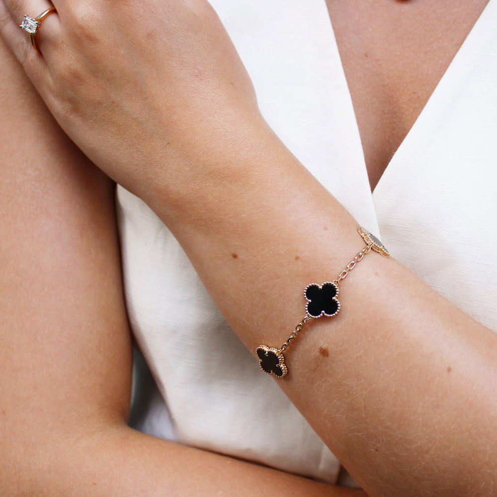 Van Cleef & Arpels Onyx Alhambra Bracelet