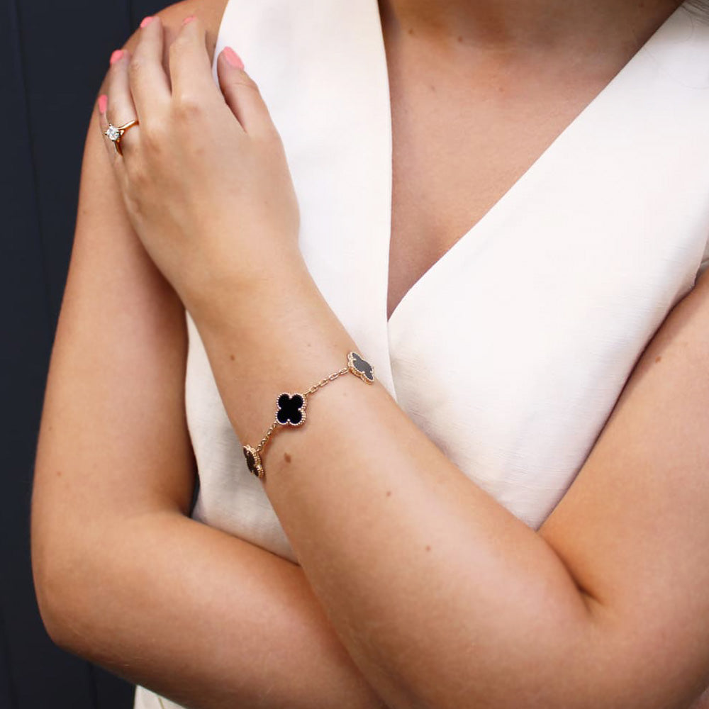 Van Cleef & Arpels Onyx Alhambra Bracelet