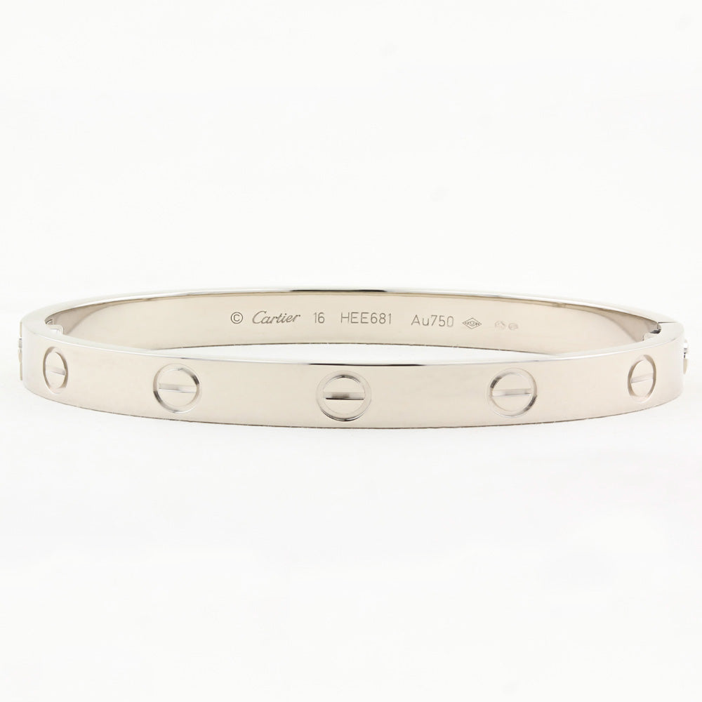 Cartier Classic White Gold Love Bracelet - Size 16