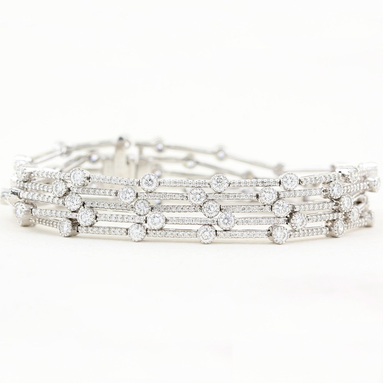 7.30ct Diamond Multi Row Bracelet