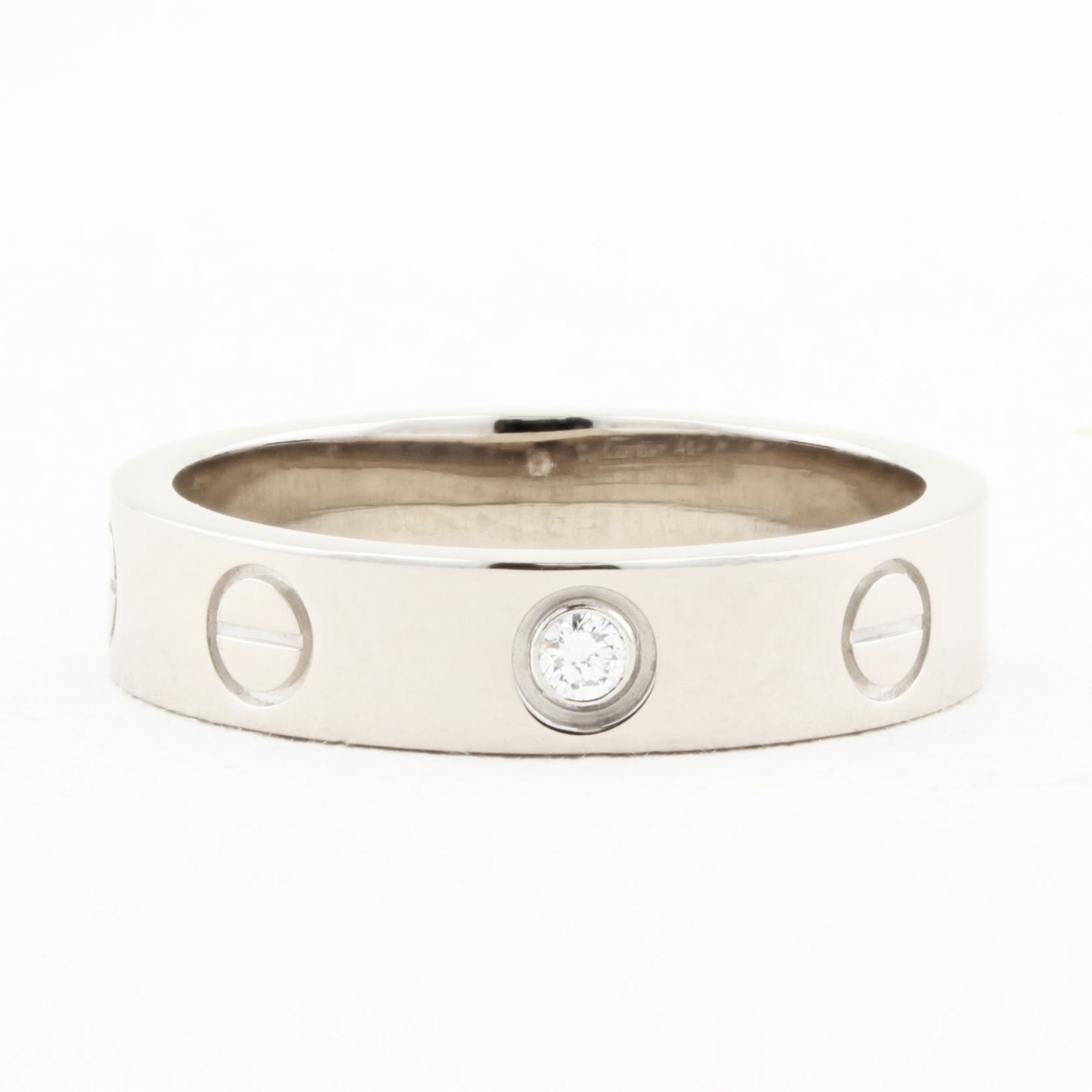 Cartier White Gold Single Diamond Love Ring