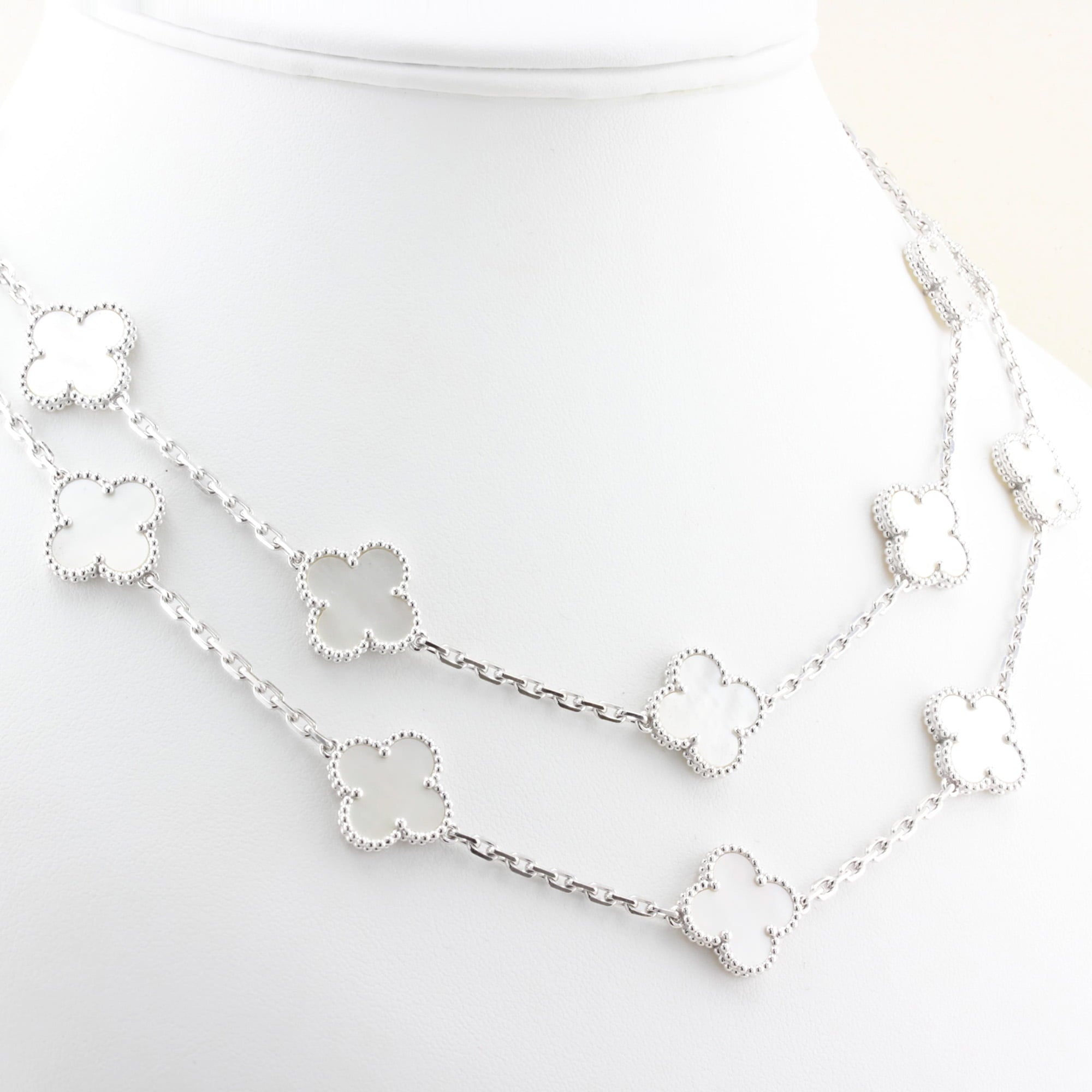 Van Cleef & Arpels Mother of Pearl 20 Motif Alhambra Necklace