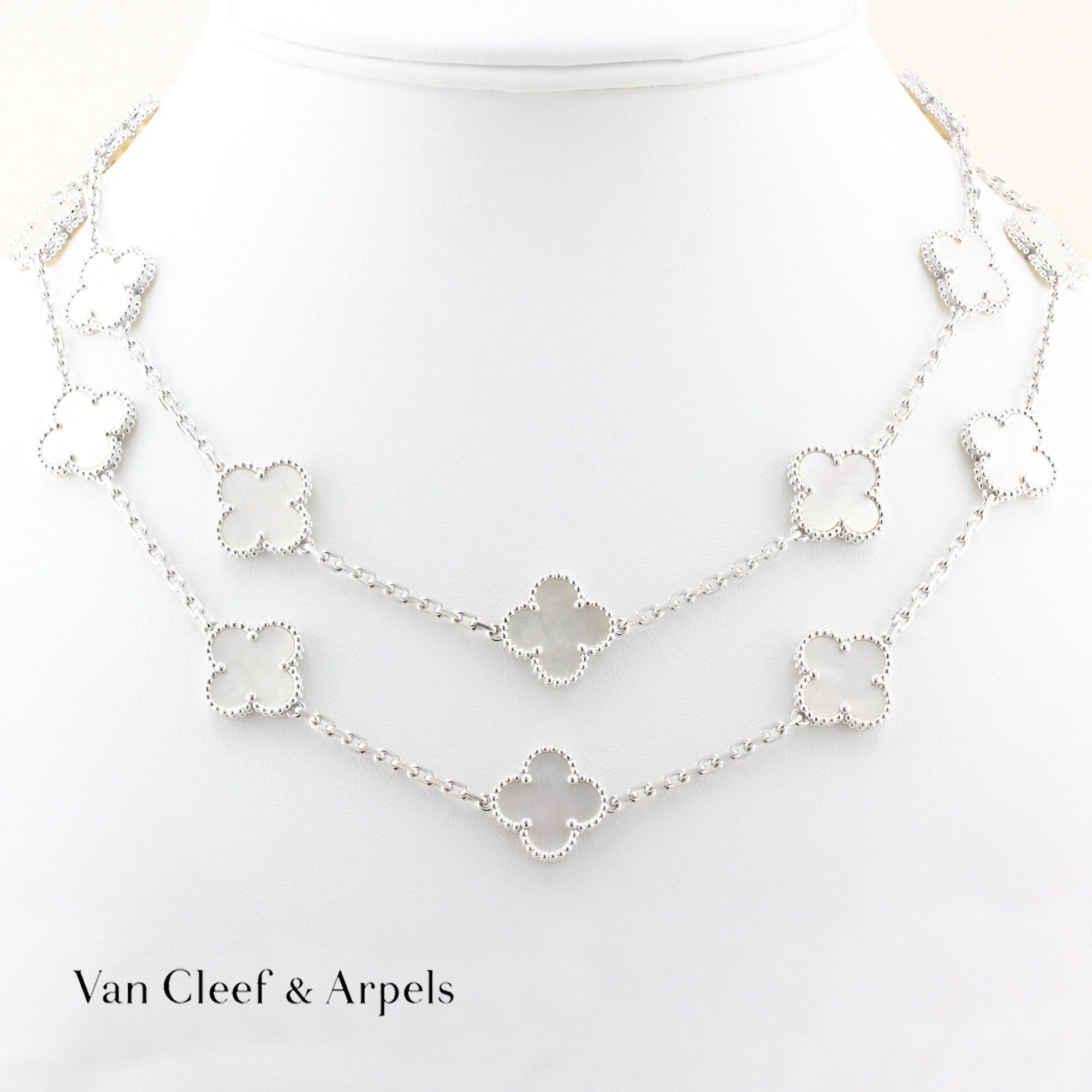 Van Cleef & Arpels Mother of Pearl 20 Motif Alhambra Necklace