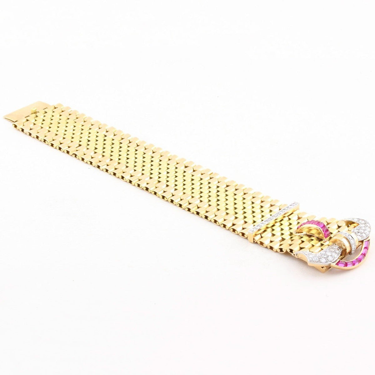 Tiffany & Co. Diamond and Ruby 18ct Gold Belt Buckle Bracelet