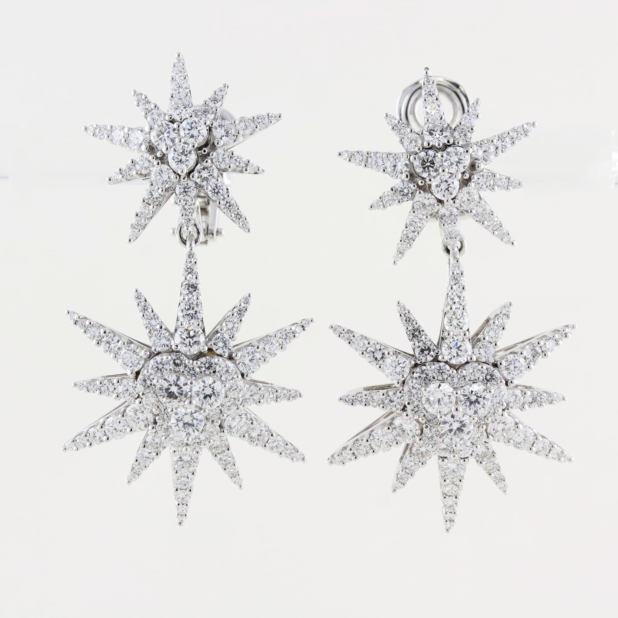 Diamond Star Drop Earrings