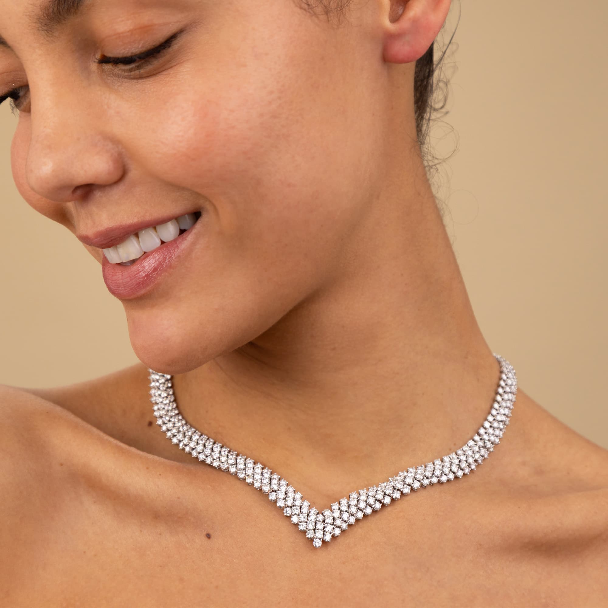 30.00ct Four Row Diamond Necklace