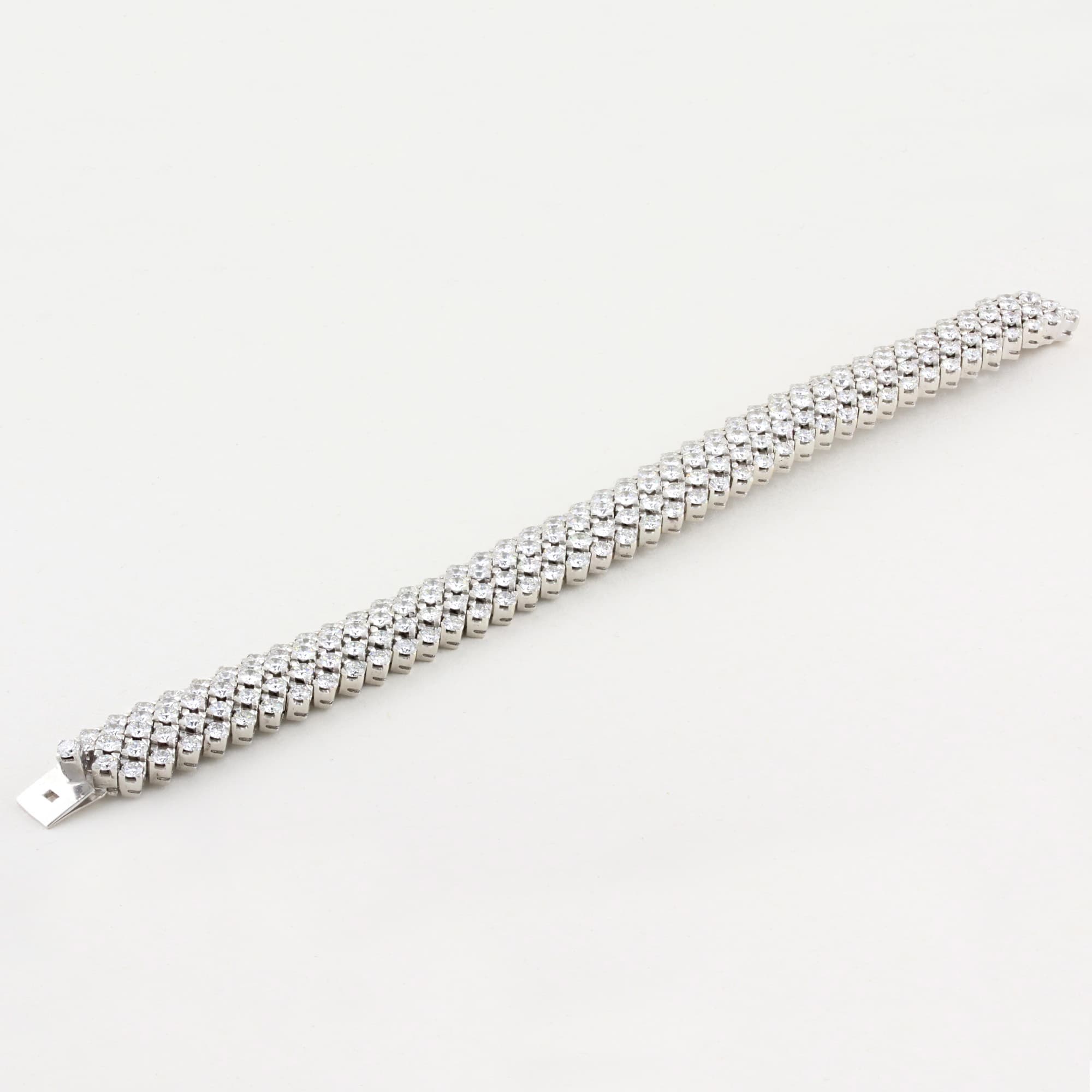 25.00ct Five Row Diamond Bracelet