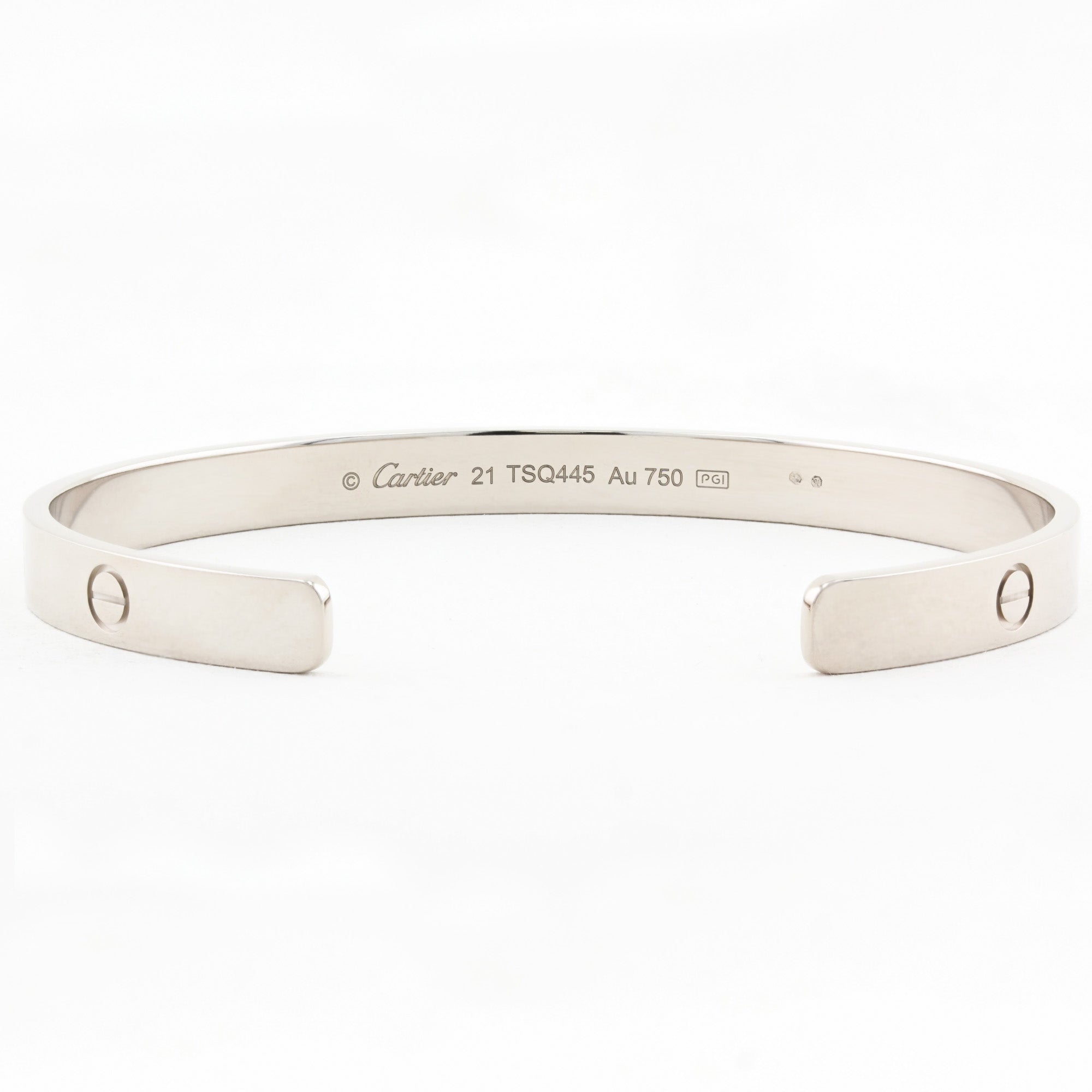 Cartier White Gold Love Cuff - Size 21