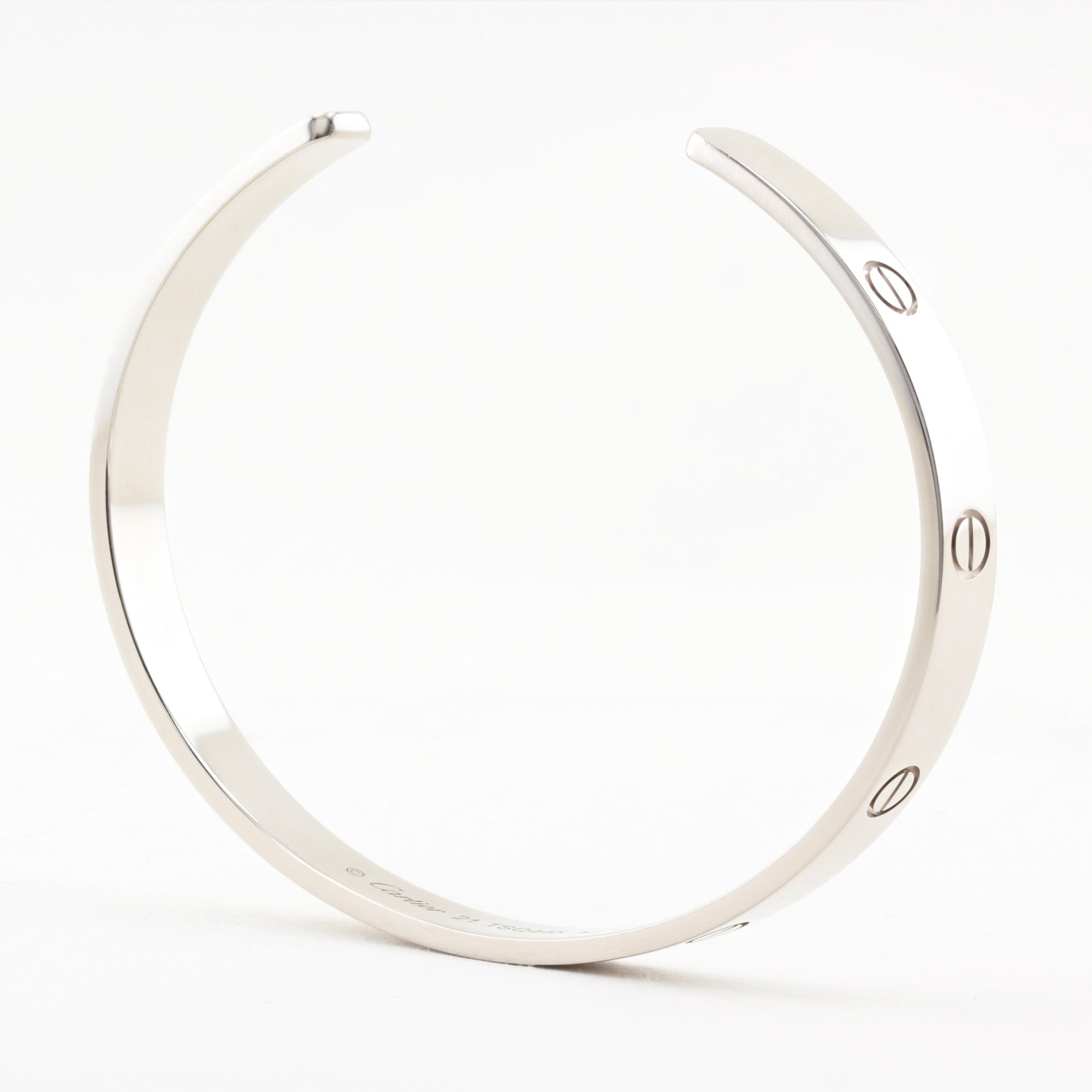 Cartier White Gold Love Cuff - Size 21
