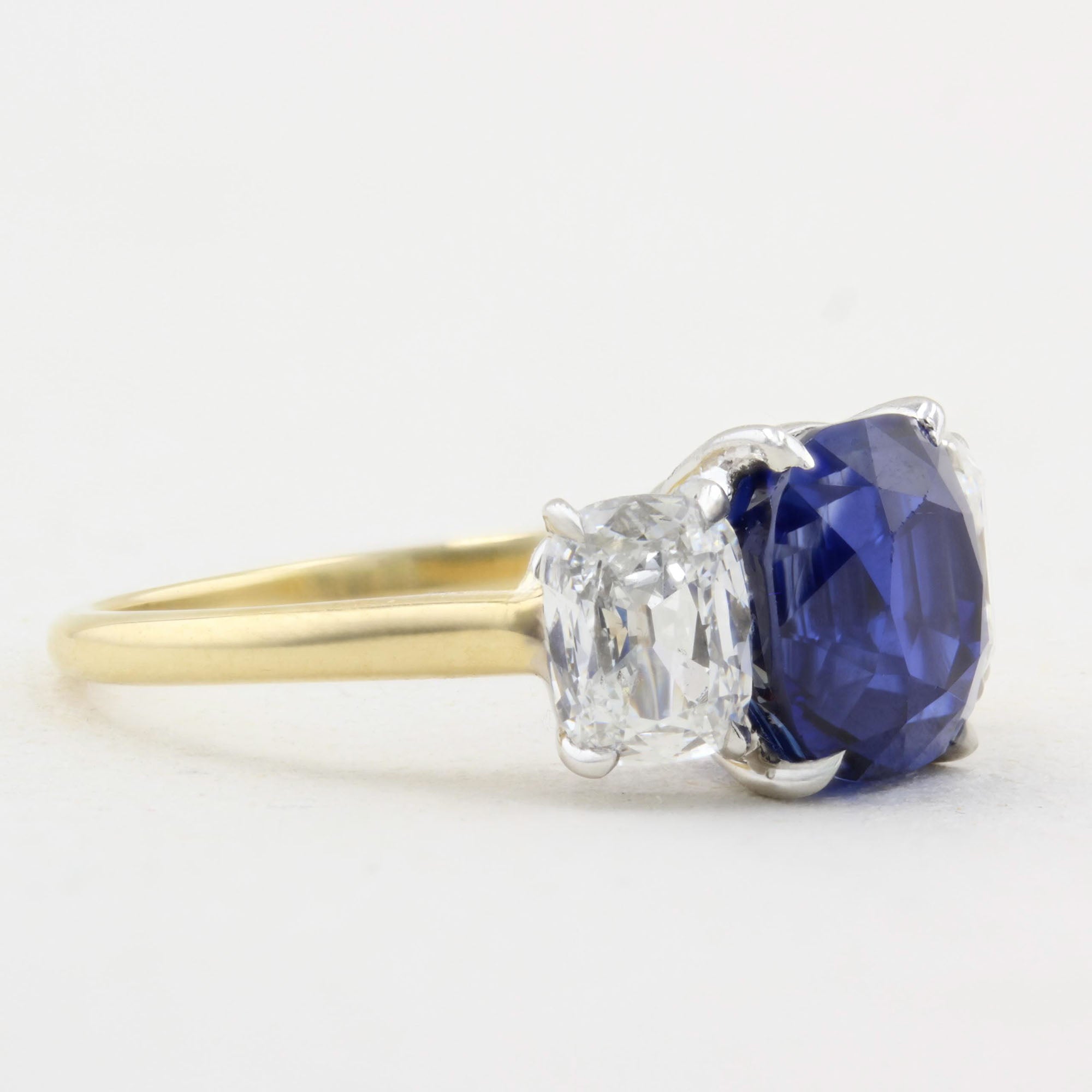 Sapphire and Diamond Three Stone Ring
