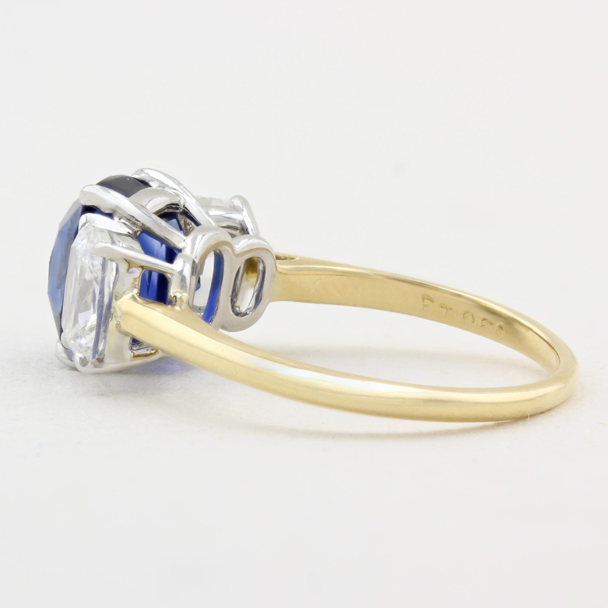Sapphire and Diamond Three Stone Ring