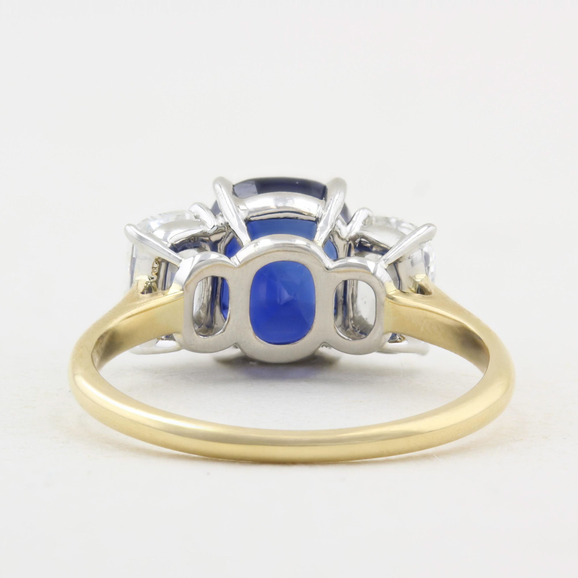 Sapphire and Diamond Three Stone Ring