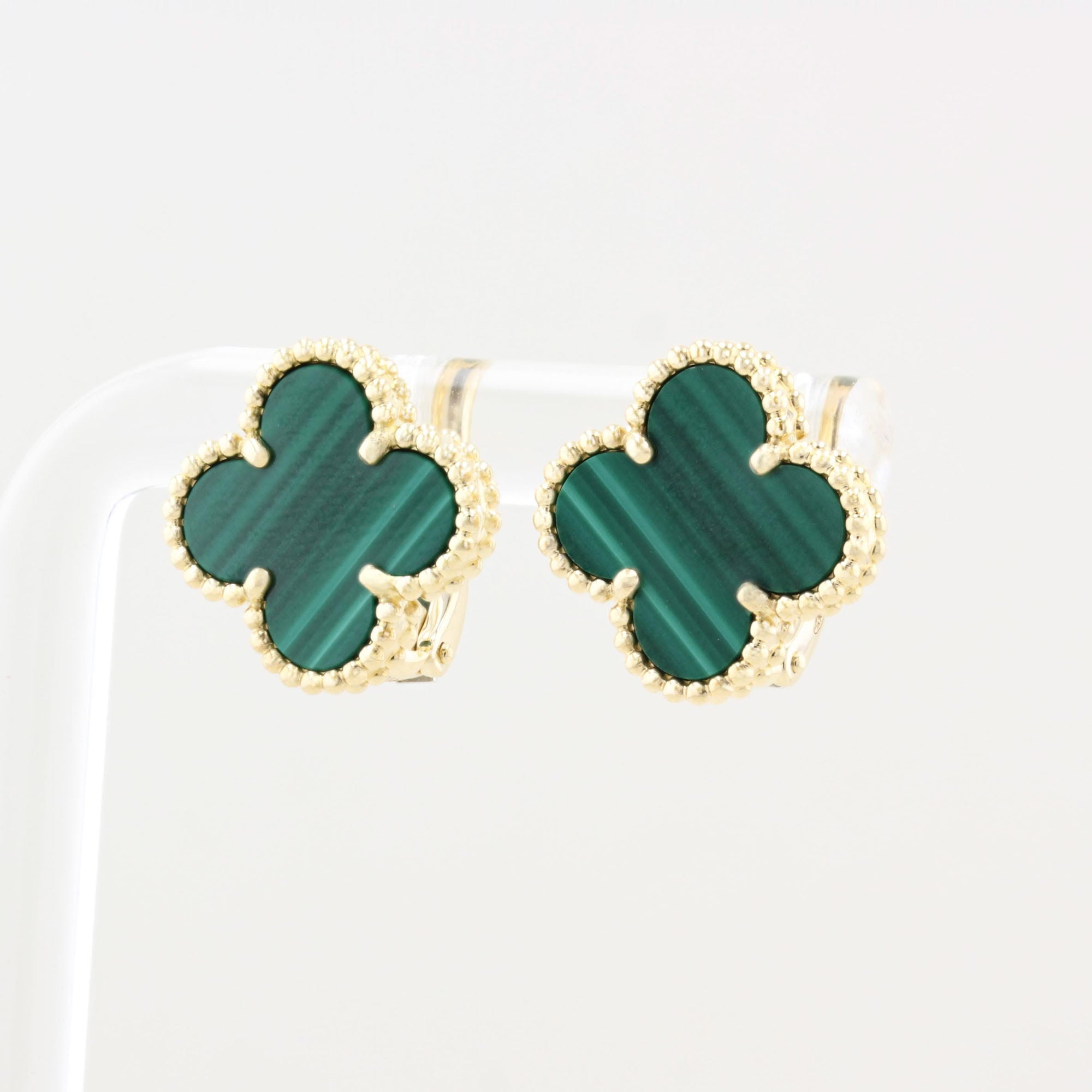 Van Cleef & Arpels Malachite Alhambra Earrings