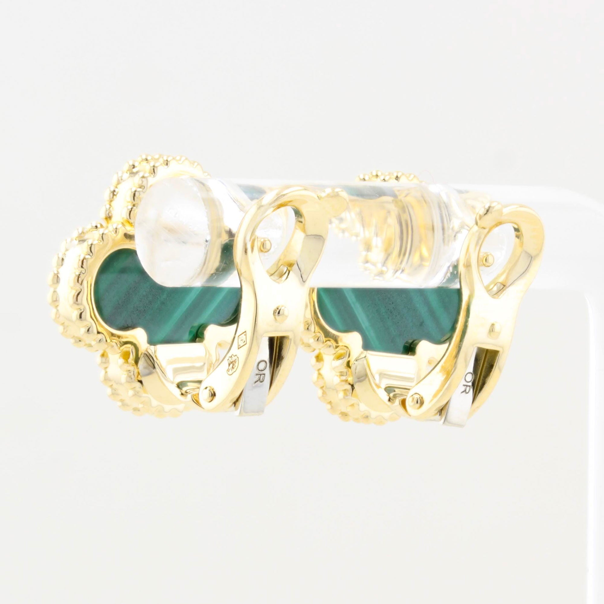 Van Cleef & Arpels Malachite Alhambra Earrings