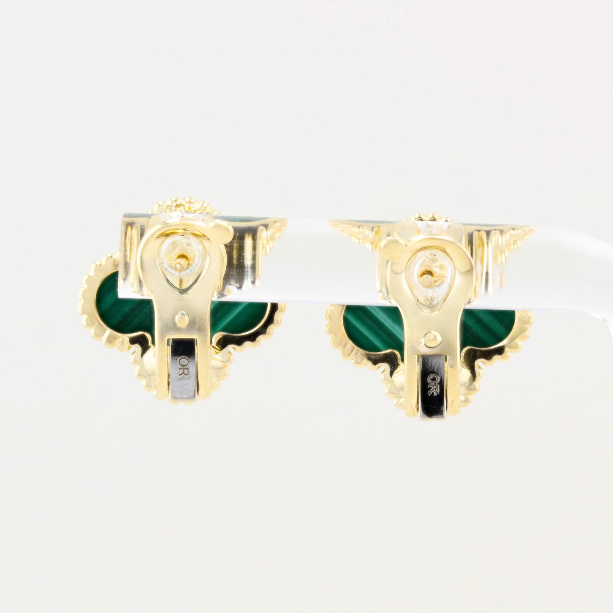 Van Cleef & Arpels Malachite Alhambra Earrings