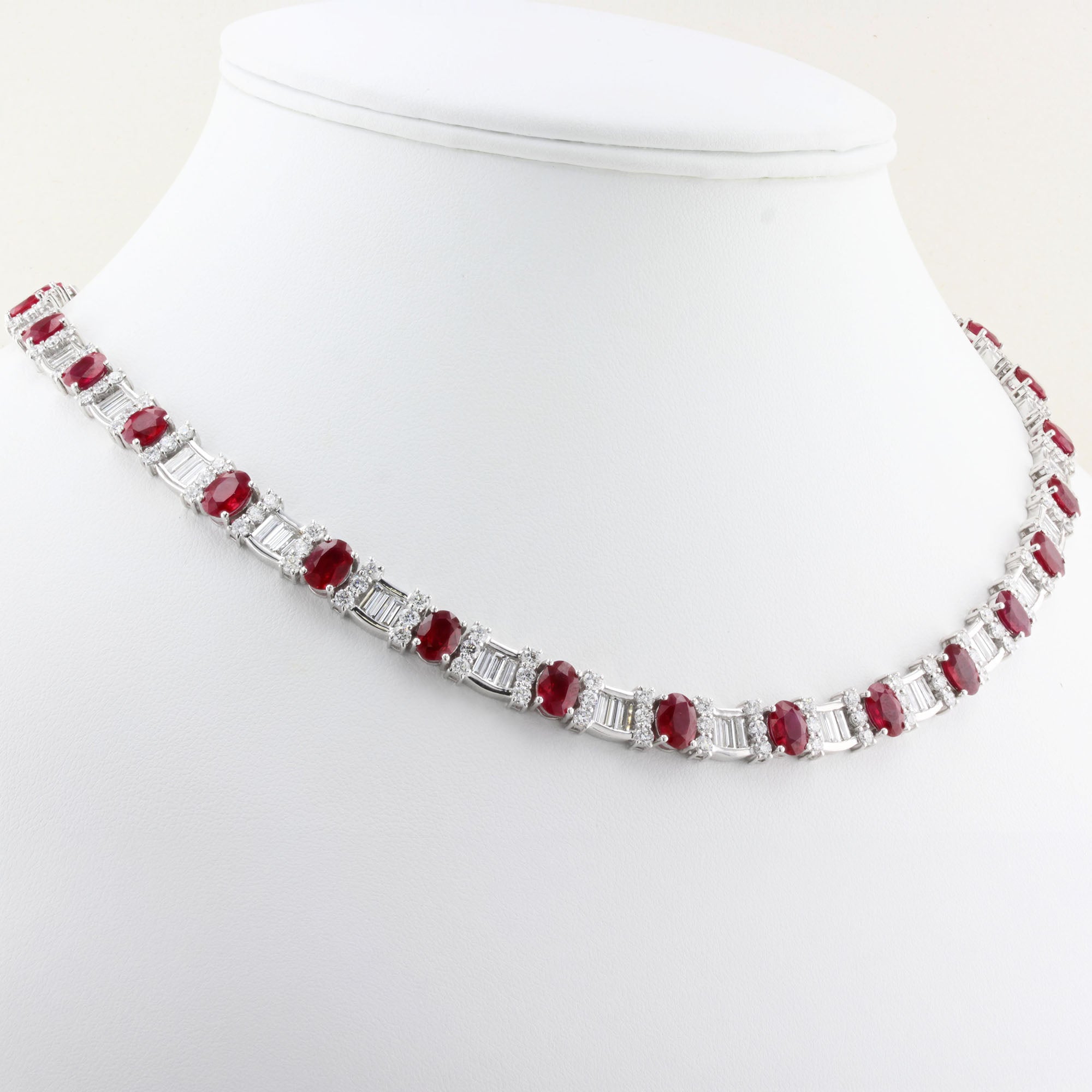 Vintage Rare Certified Burma Ruby & Diamond Collar Necklace